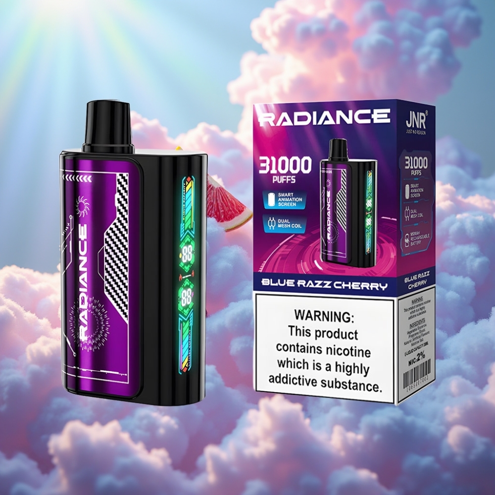 JNR Radiance 31000 Puffs Ühekordselt Kasutatav Vape SININE VAARIKA KIRS