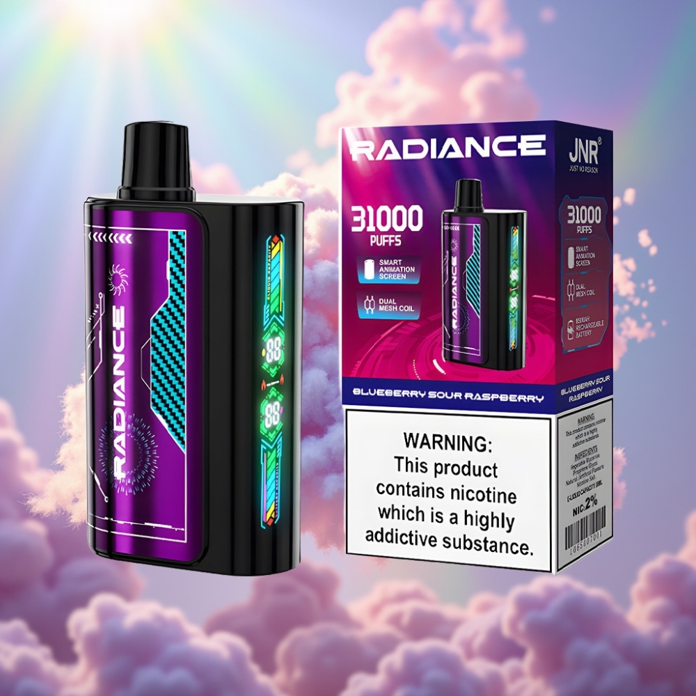 JNR Radiance 31000 Soodust Ühekordselt Kasutatav Vape MUSTIKA HAPU VAARIKA