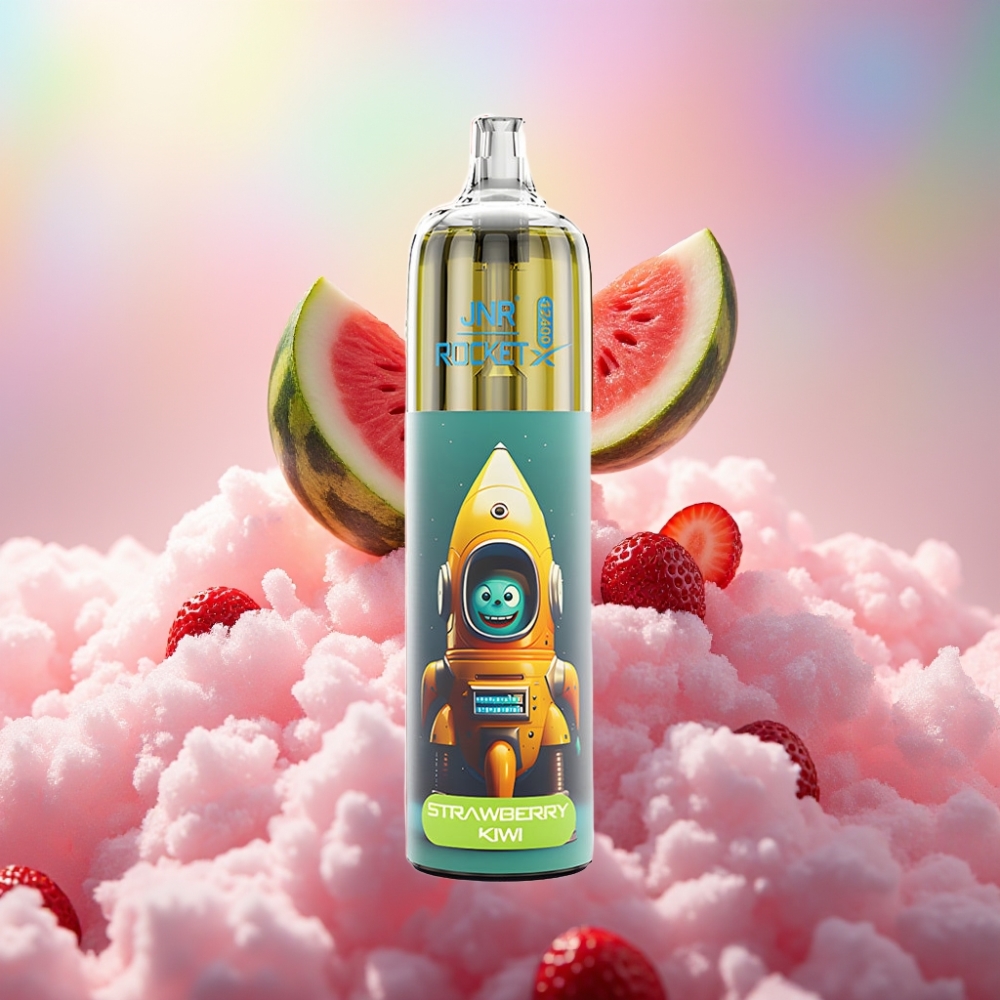JNR Rocket-X 12400 Puffs Disposabel Vape (Maasik-Arbuusi Jää) – Reguleeritav õhuvool, 1.2ohm Mesh Mähis, 850mAh aku, Type-C kiirlaadimine