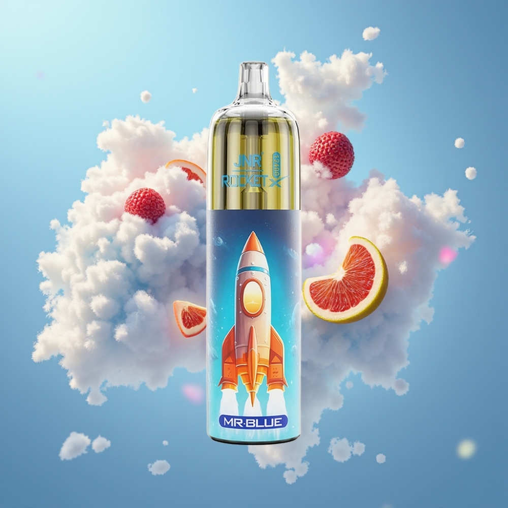 JNR Rocket-X 12400 Puffs Ühekordne Vape (Reguleeritav õhuvool, RGB-tuled, 25ml e-vedelik, Sinine)