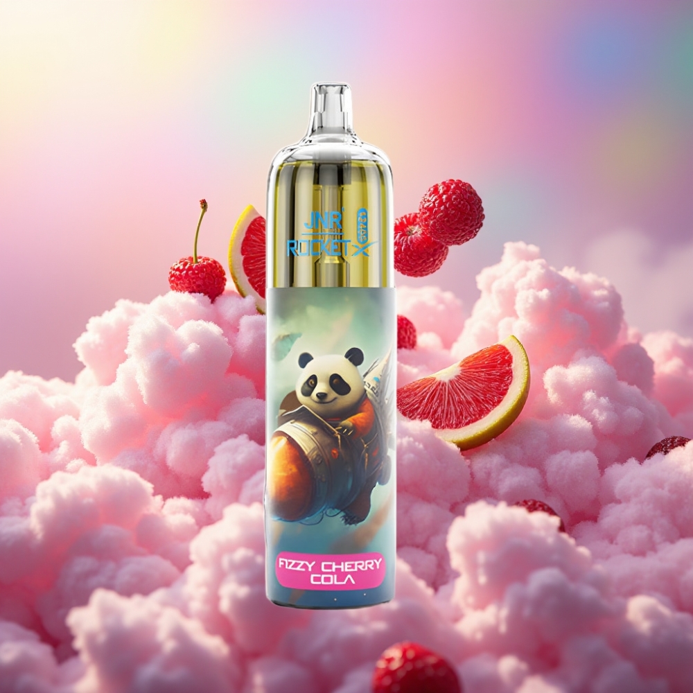 JNR Rocket-X 12400 Puffs Ühekordne Vape (Reguleeritav õhuvool, RGB-valgustus, 25ml e-vedelik, Fizzlev Kirsi-Kola)