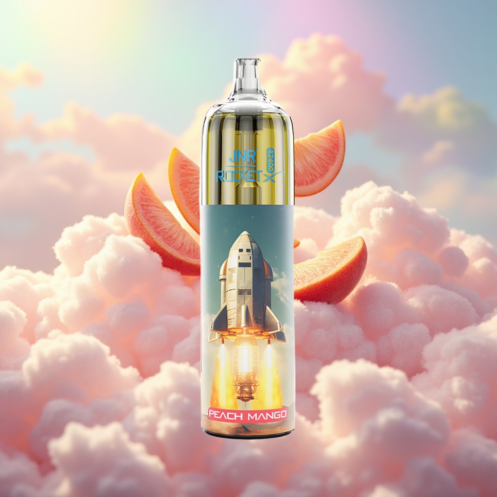 JNR Rocket-X 12400 Puffs Ühekordselt Kasutatav Vape (Kohandatav õhuvool, RGB-tuled, 25ml vedelik, 0%/2%/5% nikotiini) Virsik-Mango