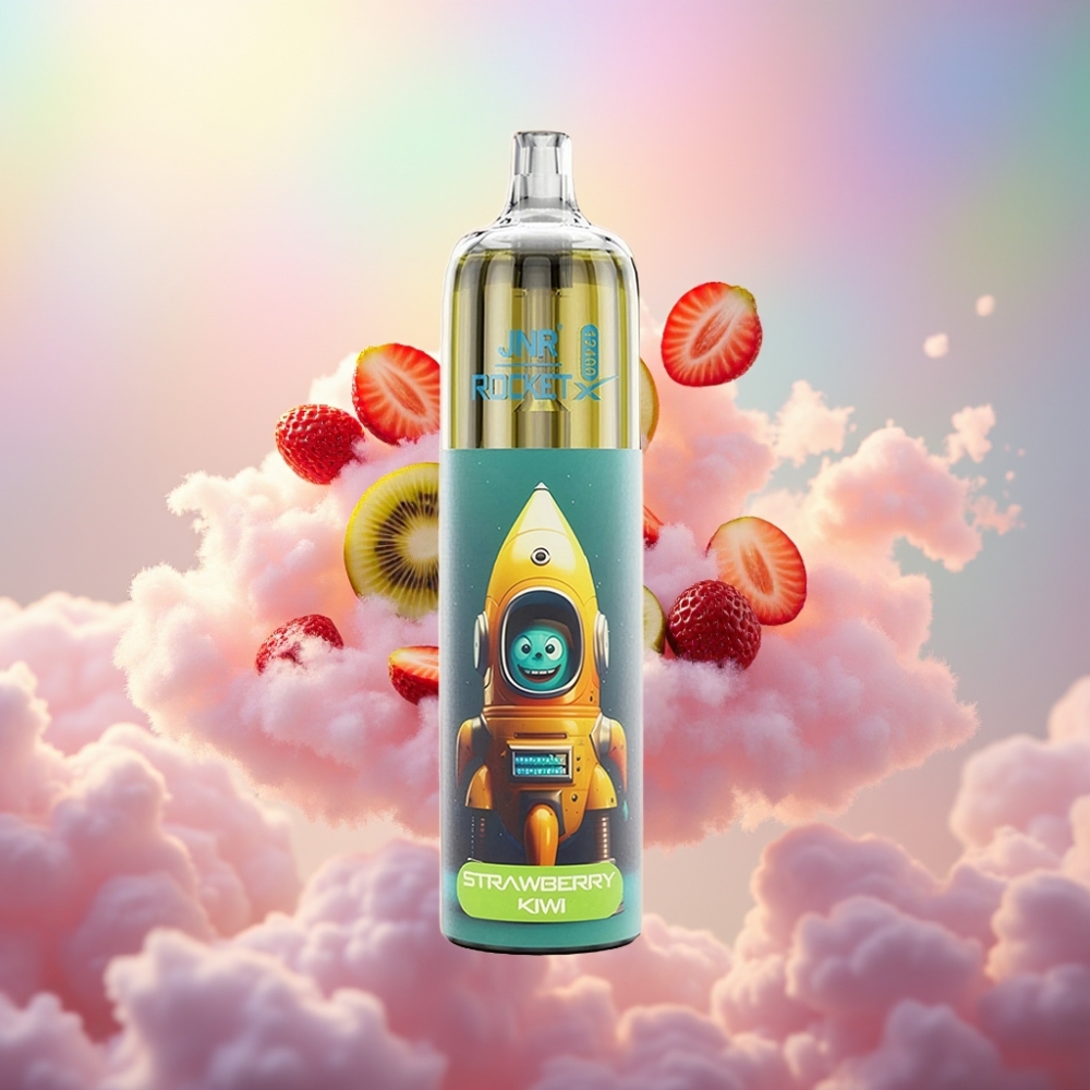 JNR Rocket-X 12400 Sõngeva õhuvoolu ja RGB-valgustusega Ühekordselt Kasutatav Vape Maasika-Kiivi