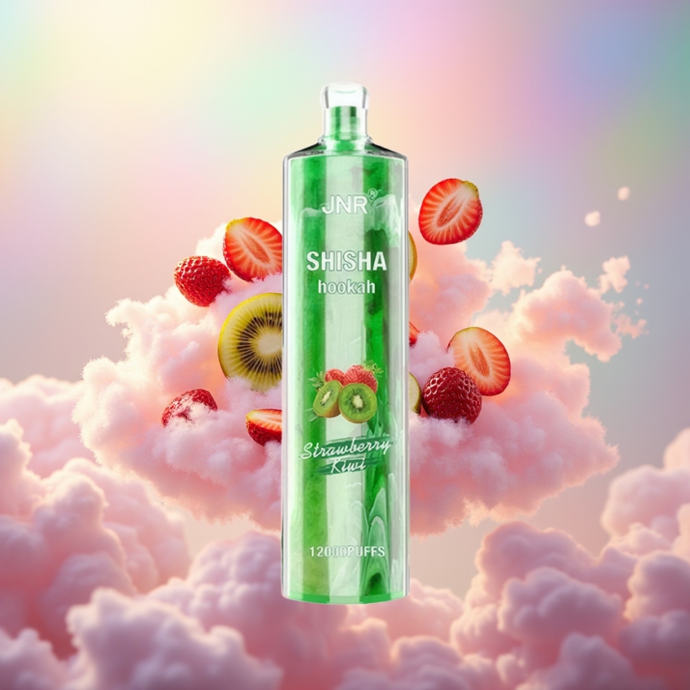 JNR Shisha Hookah 12000 Puffs 750mAh 24ml 0,6 Ohm Mesh Coil Maasikas-Kiivi
