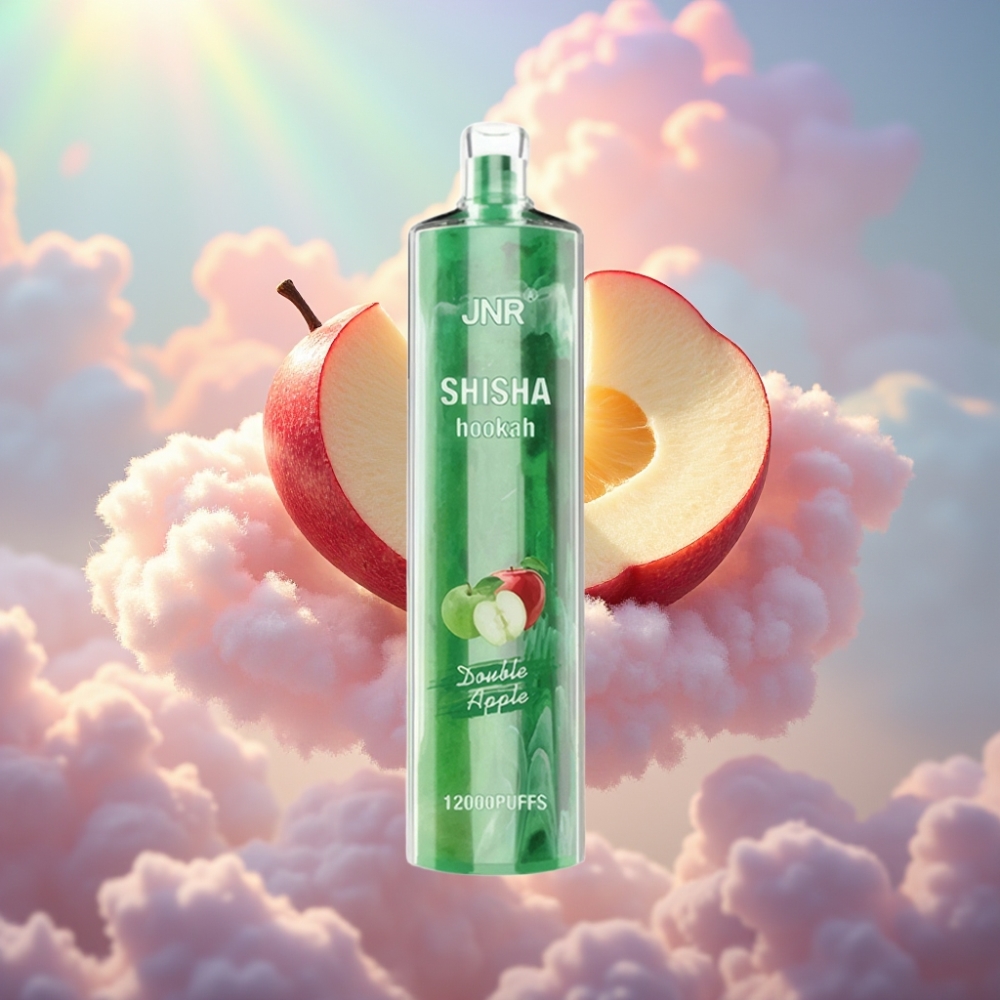 JNR Shisha Hookah 12000 Puffs Disposabelne Vape Topelt Õun, 750mAh, 24ml, 0,6 Ohm Mesh
