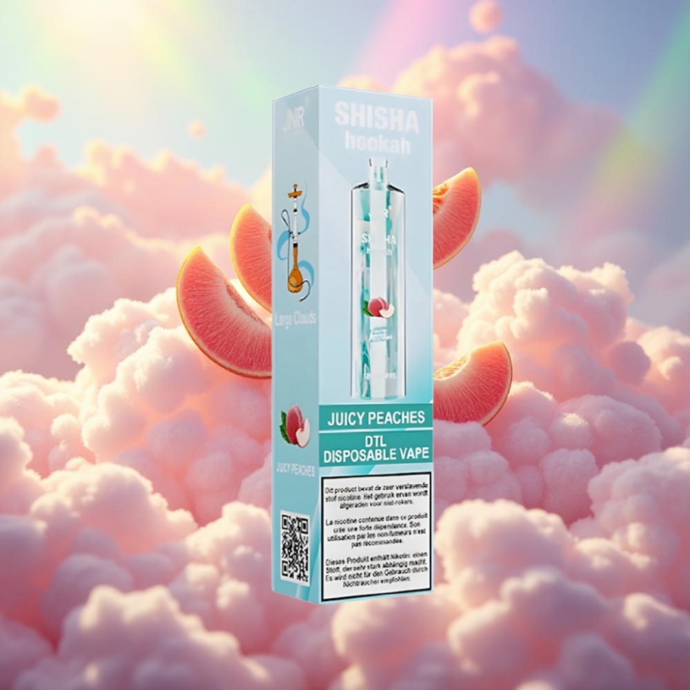 JNR Shisha Hookah 12000 Puffs Ühekordselt Kasutatav Vape Mahlased Virsikud (750mAh, 24ml, 0.6 Ohm)