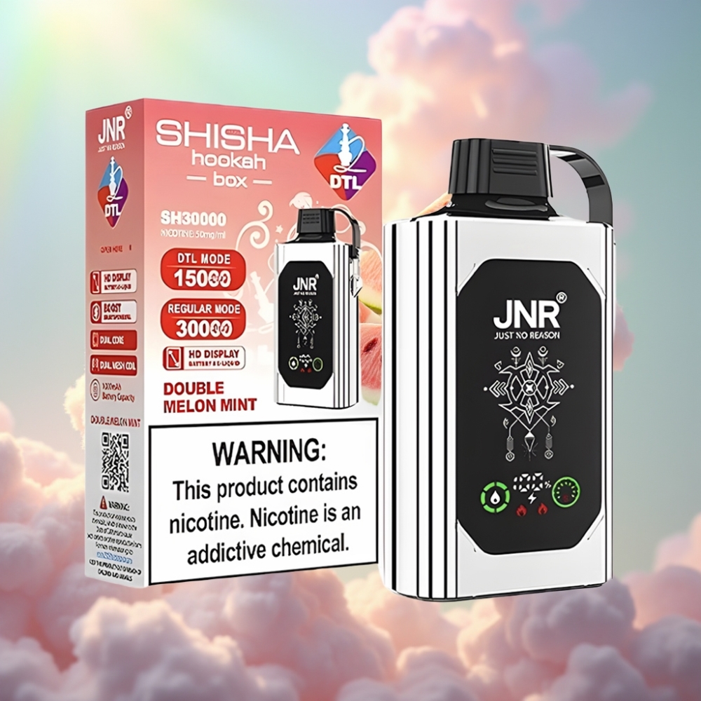 JNR Shisha Hookah Box 20500 Puffs HD Ekraaniga Kahekordse Meloni-Mündi Maitsega