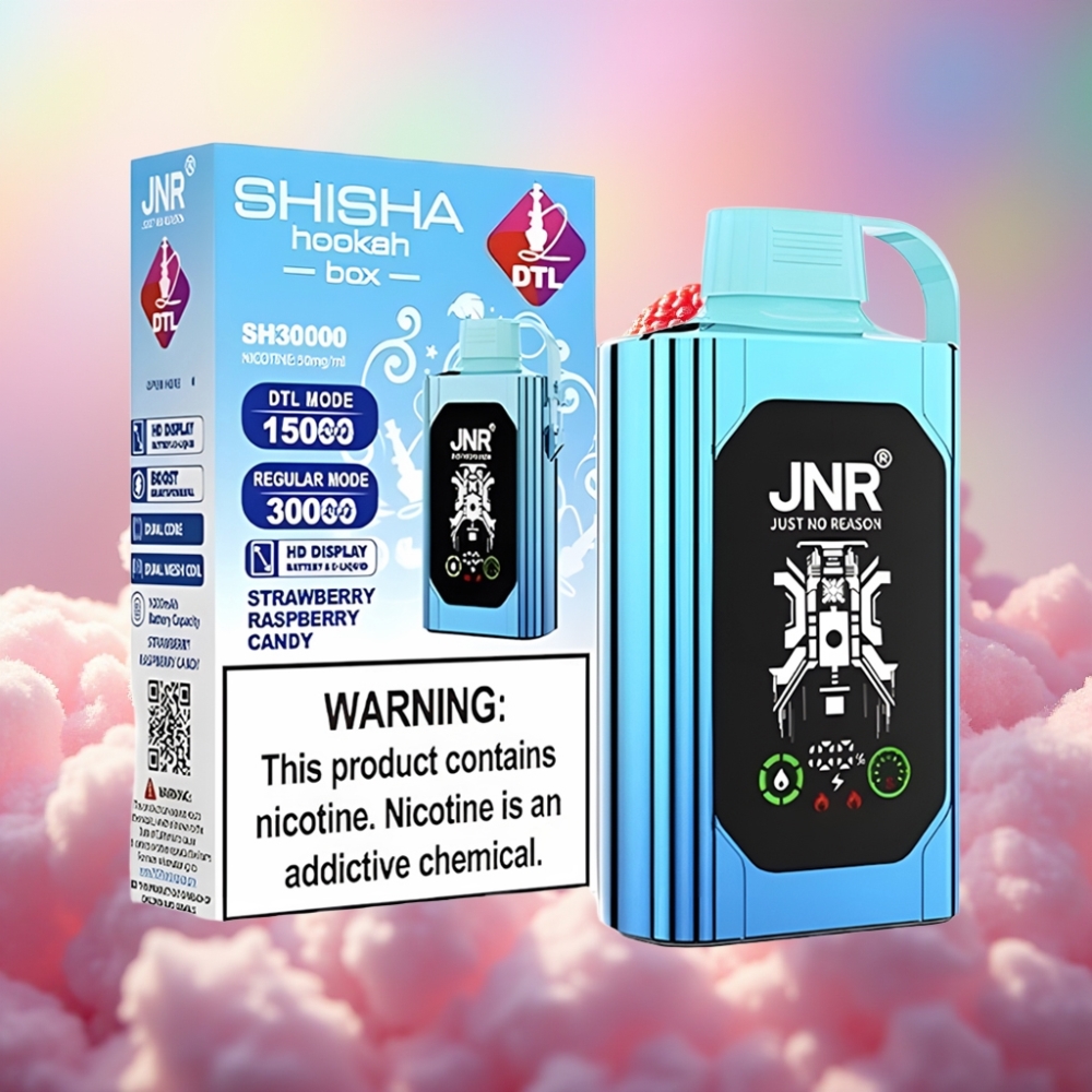 JNR Shisha Hookah Box 20500 Sõõmikut HD Ekraaniga, 25ml, Tüüp-C, Maasika-Vaarikakomm