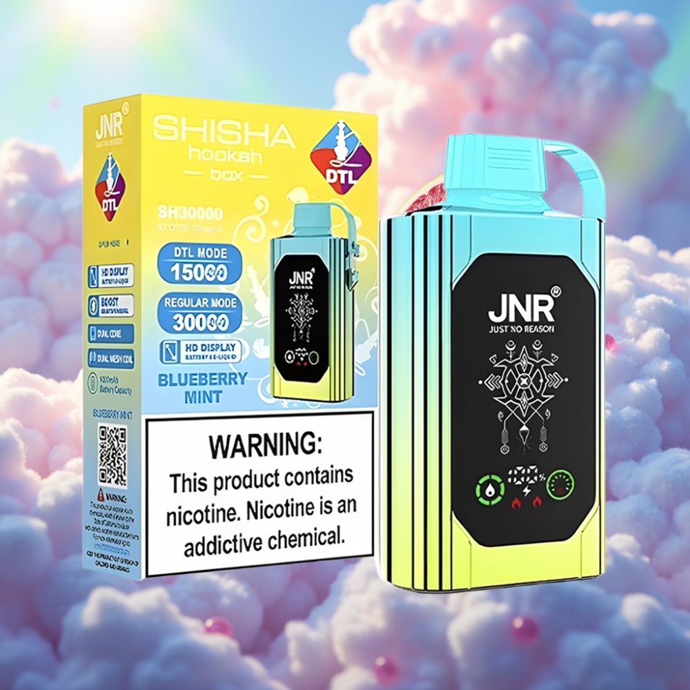 JNR Shisha Hookah Box 20500 Sõmrad HD Ekraan, 25ml Vedelik, 1000mAh, Sinimetsa Mündi Maitse