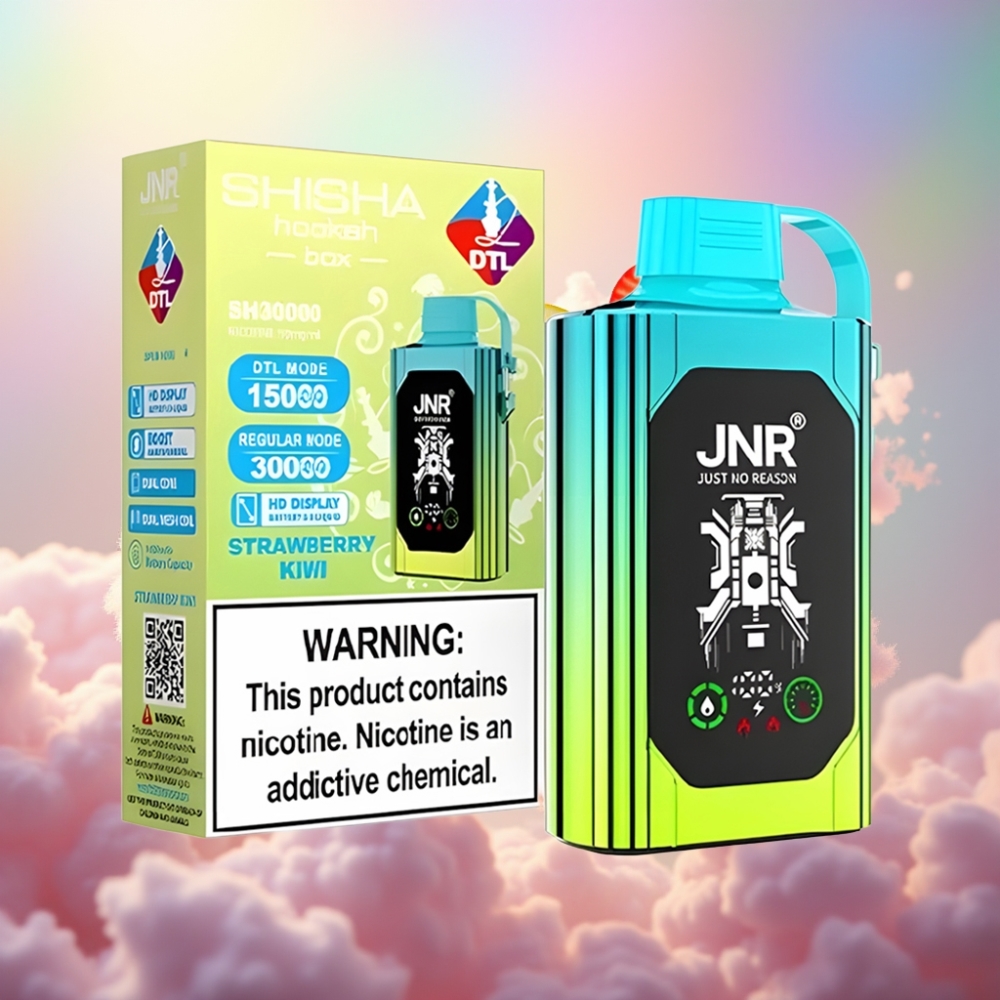 JNR Shisha Hookah Box 20500 Sõõmukat HD Ekraan, 1000mAh, Kiivi-Maasikas