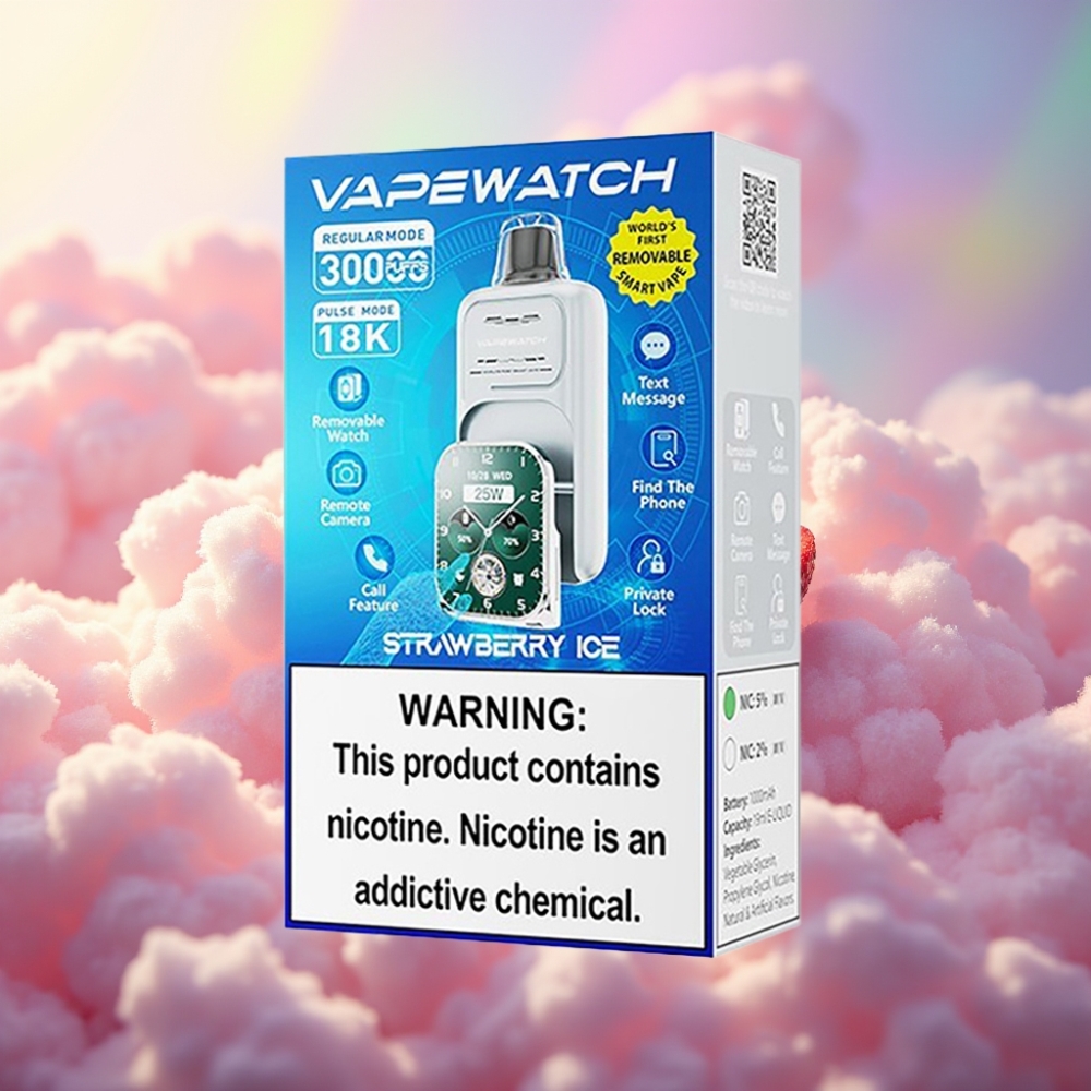 JNR VapeWatch 30000 Tikku (Maasikajää) – 19mL, 1000mAh, Tüüp-C Laadimine