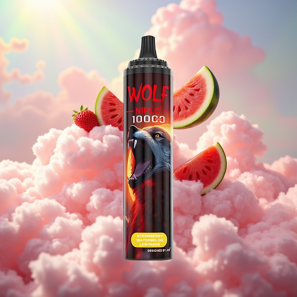 JNR Wolf Niplo 10000 Puffs 1.0 Ohm Mesh 650mAh Maasika-Arbuusi-Limonäädis