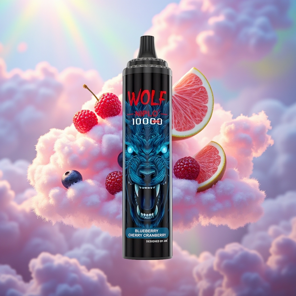 JNR Wolf Niplo 10000 Puffs 650mAh Siniseda Vaarikas Jõhvits Disposabel Vape