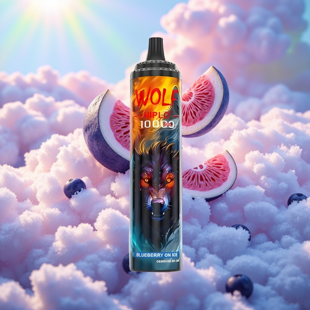 JNR Wolf Niplo 10000 Puffs Mesh 1.0 Ohm 20ml Sinimustika Jäädis