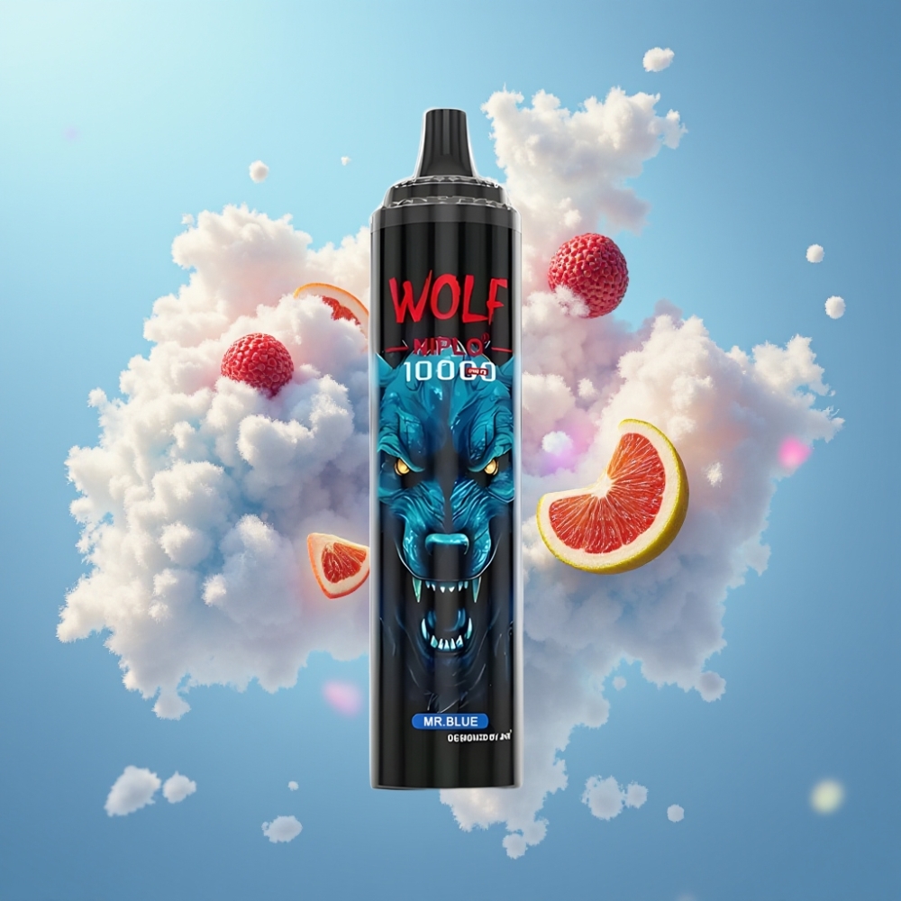JNR Wolf Niplo 10000 Puffs Ühekordselt Kasutatav Vape Hr Sinine (Mesh mähis 1.0 Ohm, 650mAh aku, 20ml e-vedelik)