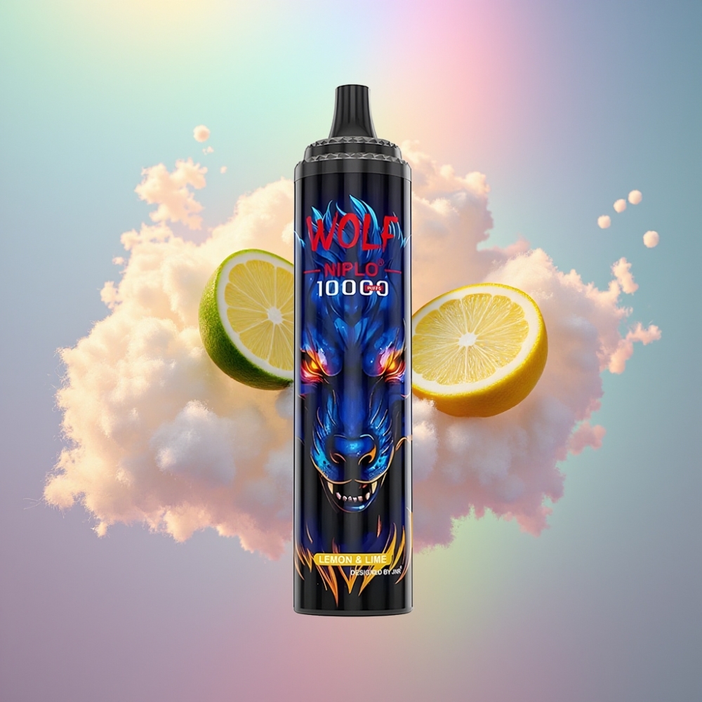 JNR Wolf Niplo 10000 Puffs Ühekordselt Kasutatav Vape Sidrun & Laimi Mesh 1.0 Ohm