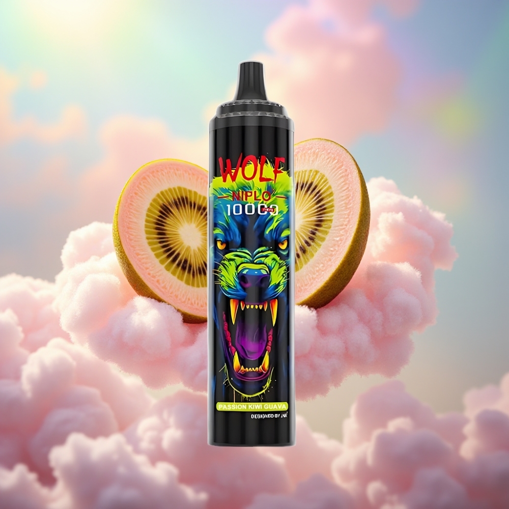 JNR Wolf Niplo 10000 Puhangud Disposabelne Vape Kirglik Kivi-Guava 1.0 Ohm Mesh 20ml 650mAh