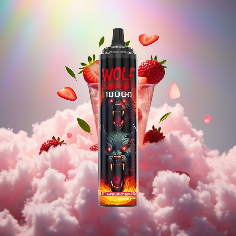 JNR Wolf Niplo 10000 Sõmud Maasik-Mojito (1.0 Ohm Mesh, 20ml, Type-C)
