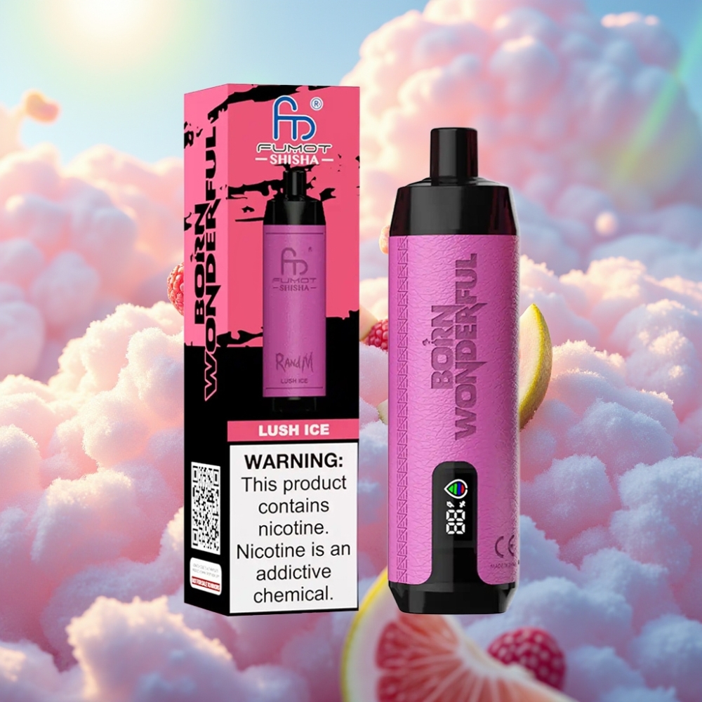 RandM Fumot Shisha 10000 Sõitu Ühekordselt Vape LED Näidik 18ml e-vedelik 850 mAh Akul Lumejää