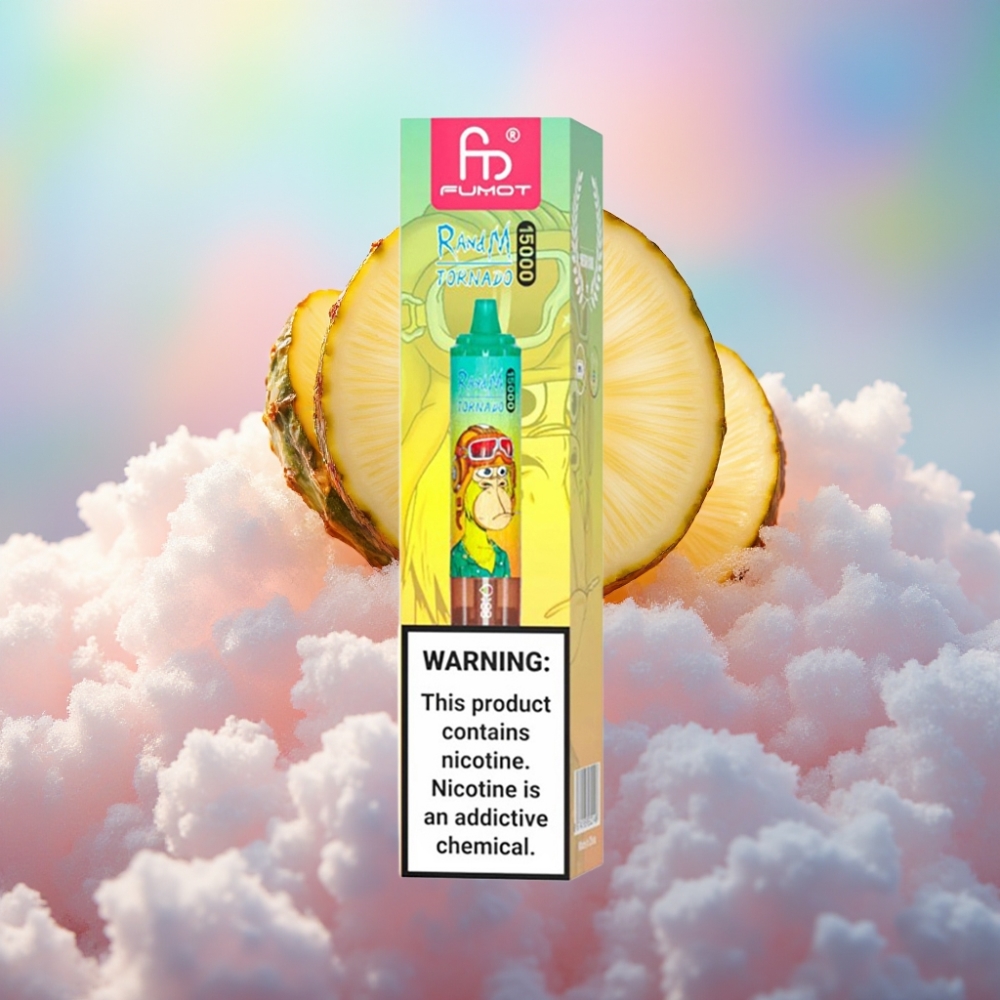 RandM Fumot Tornado 15000 Puffs Ananass-Jäädisposabel Vape (25ml, 850mAh, Mesh)