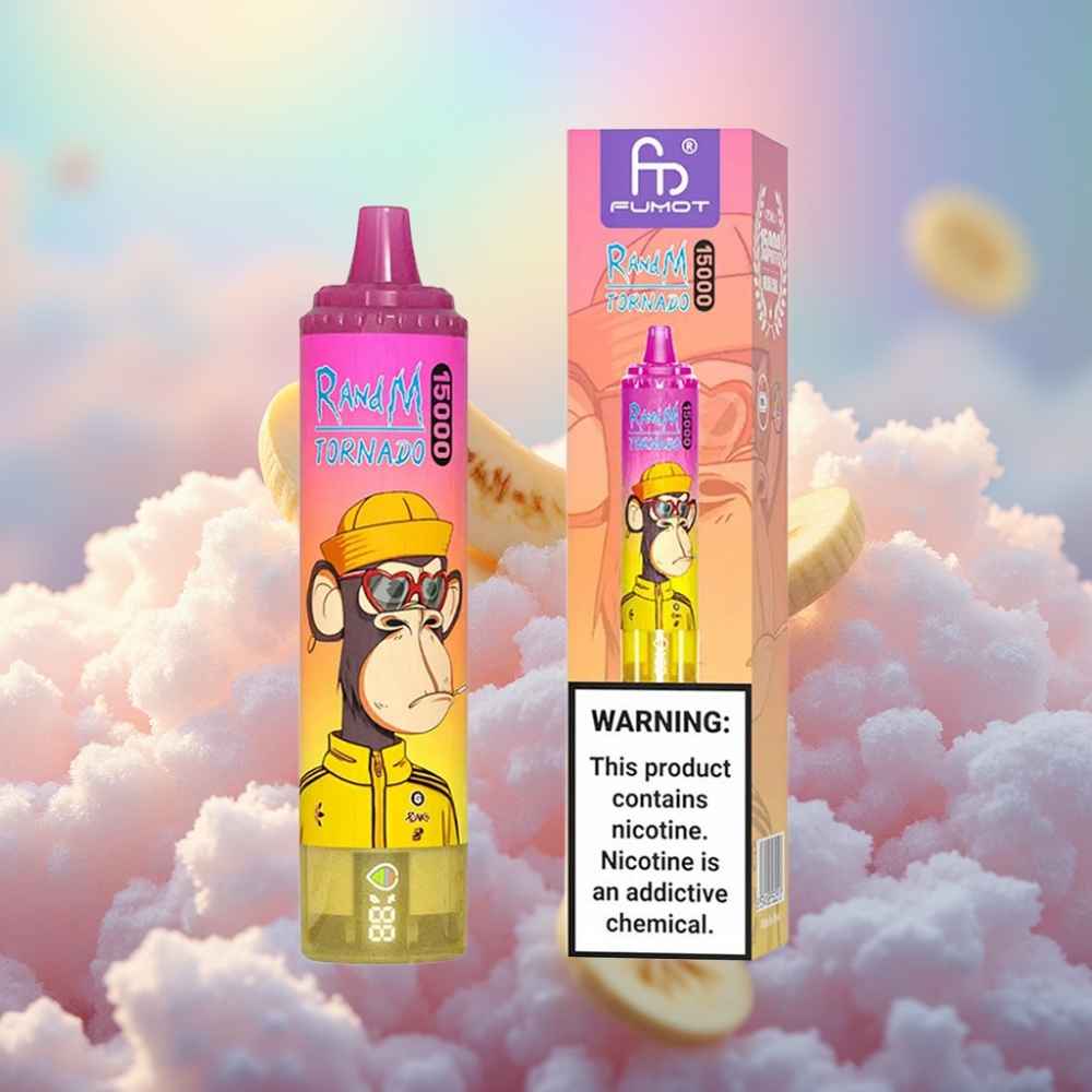 RandM Fumot Tornado 15000 Puffs Disposabel Vape Banaani-Jää