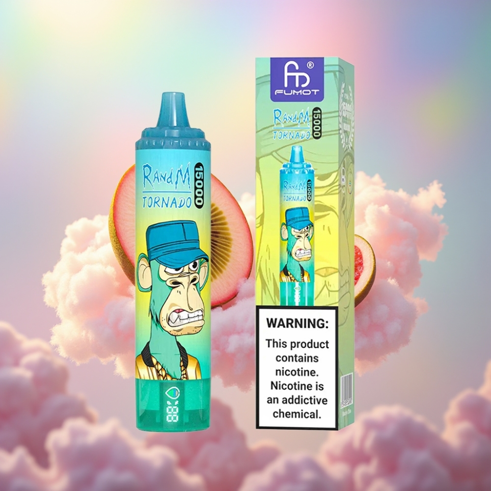 RandM Fumot Tornado 15000 Puffs Disposabel Vape Keevipääsukannas Guava