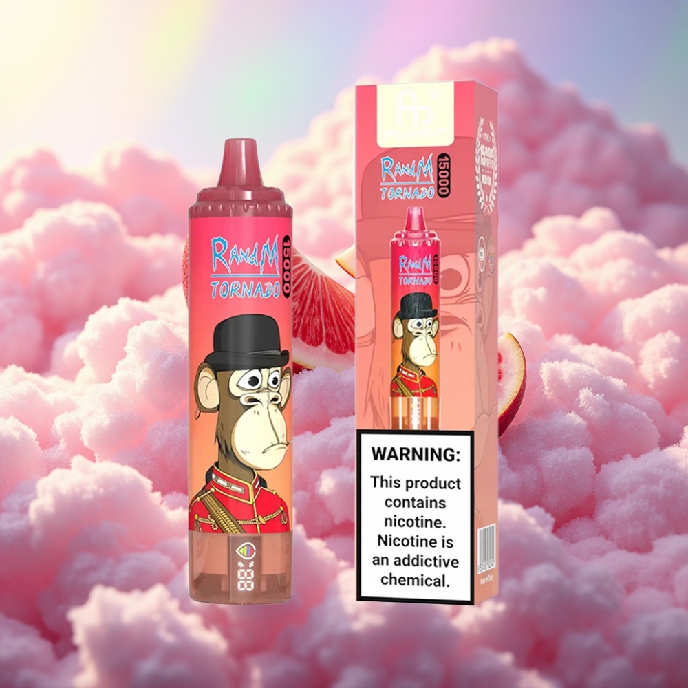 RandM Fumot Tornado 15000 Puffs Disposabel Vape Punane Energia Jää