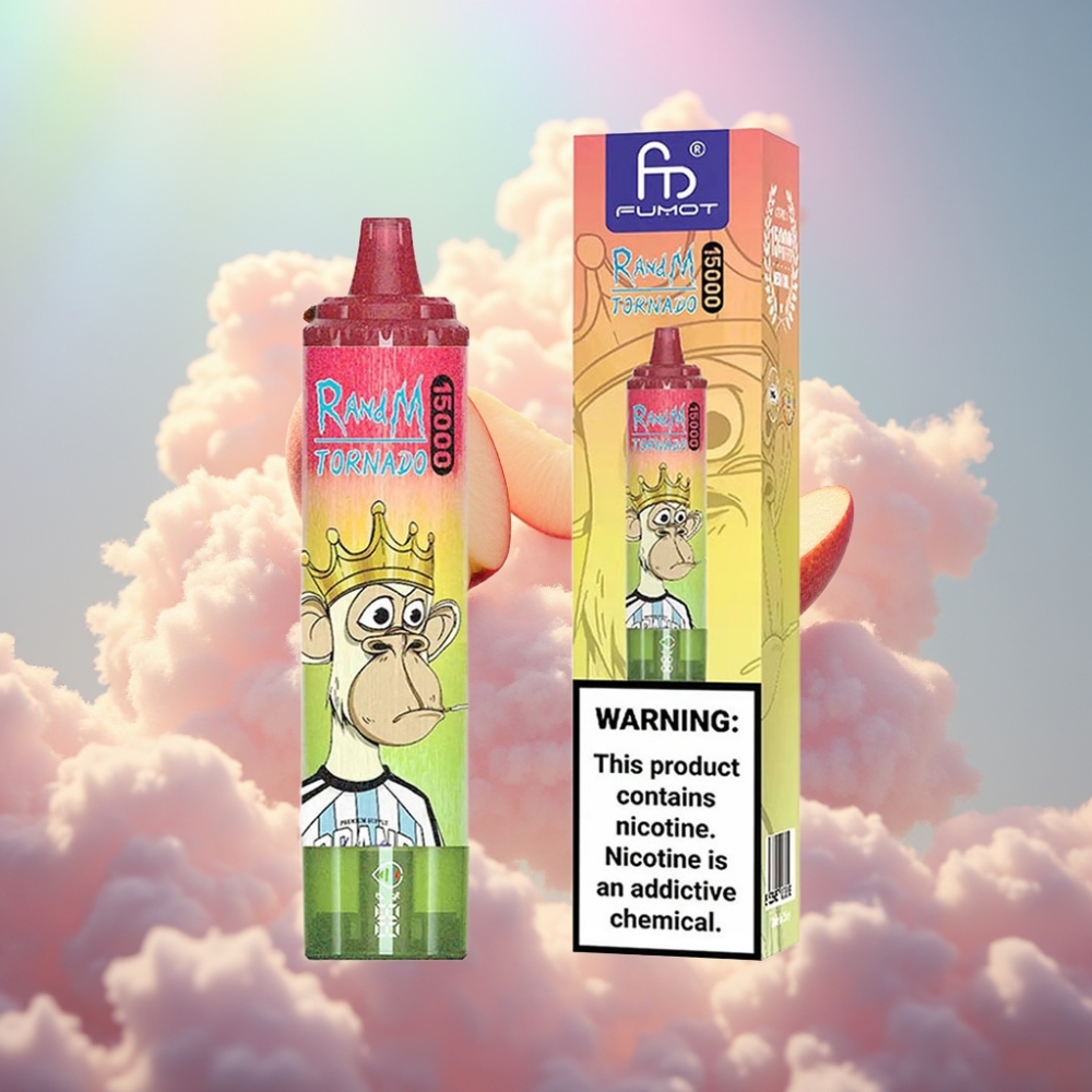 RandM Fumot Tornado 15000 Puffs Disposabel Vape Õun Virsik Pirn