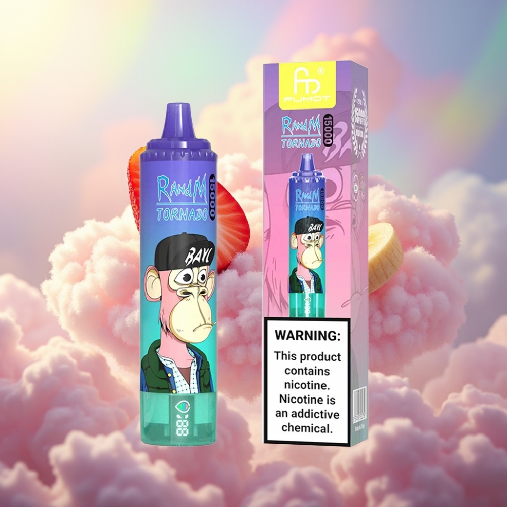 RandM Fumot Tornado 15000 Puffs Mahutavus 25ml 850mAh Maasik-Banaani