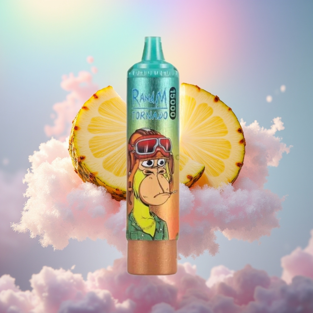 RandM Fumot Tornado 15000 Sõõmud – 25ml, 850mAh, 0.9 Ohm Mesh, LCD, Type-C, Jahedas Ananassis