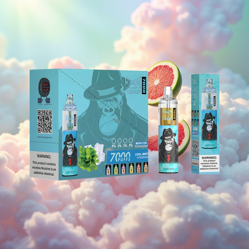 Fumot Tornado 7000 Ühekordne Vape (Jahe Münt) – 14 ML E-vedelik, 850 MAH aku, Mesh mähis, Type-C port, RGB tuli