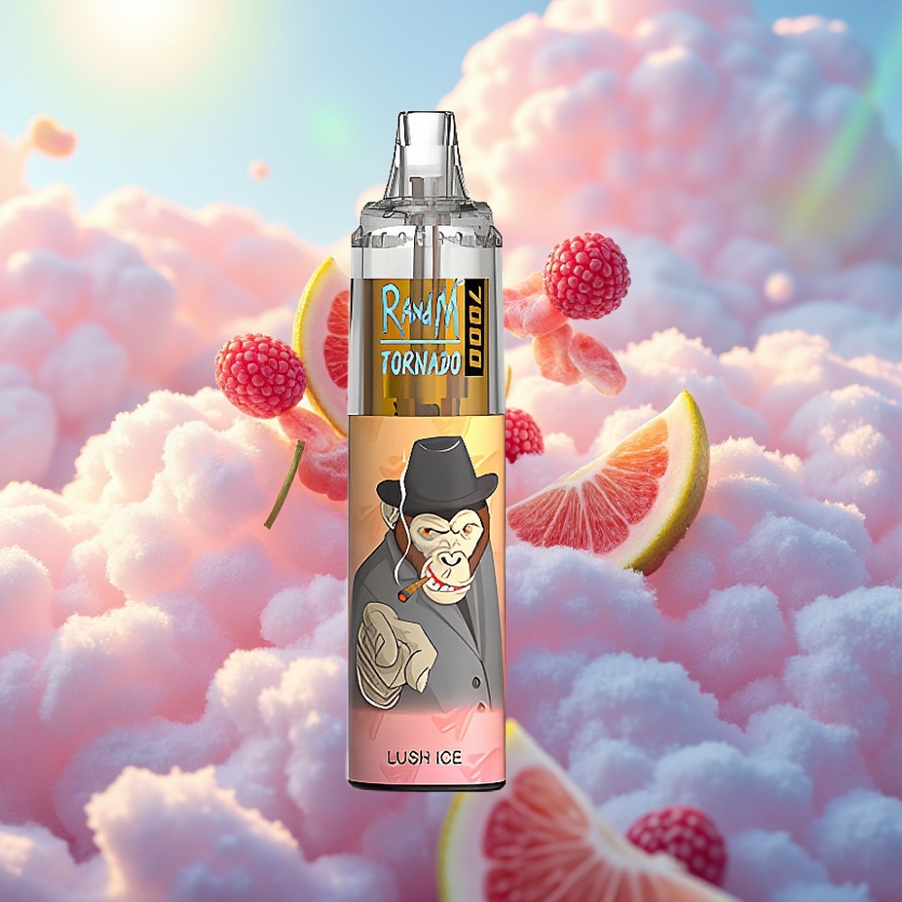 Fumot Tornado 7000 Ühekordne Vape "Lõbus Jää" – 7000 Sõmme, 14 ML E-vedelik, 850 MAH aku, Mesh Mähis, Type-C Port, RGB Tuli