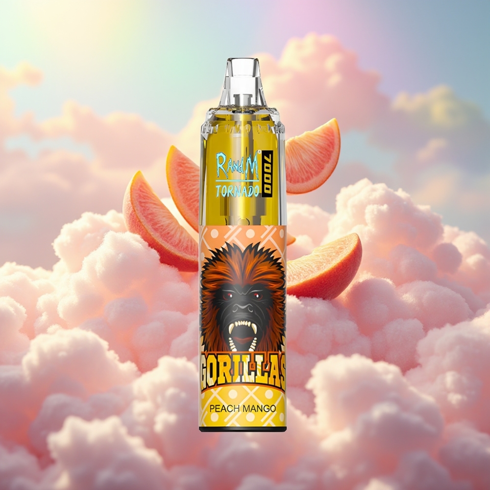 Fumot Tornado 7000 Ühekordne Vape Pirni-Mango 14 ML Vedelik 850 MAH Aku Silmikkruut Tüüp-C Port RGB Tuli