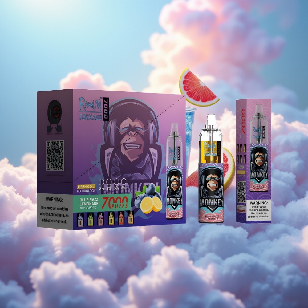 Fumot Tornado 7000 Ühekordne Vape – Sinine Vaarika-Limonad
