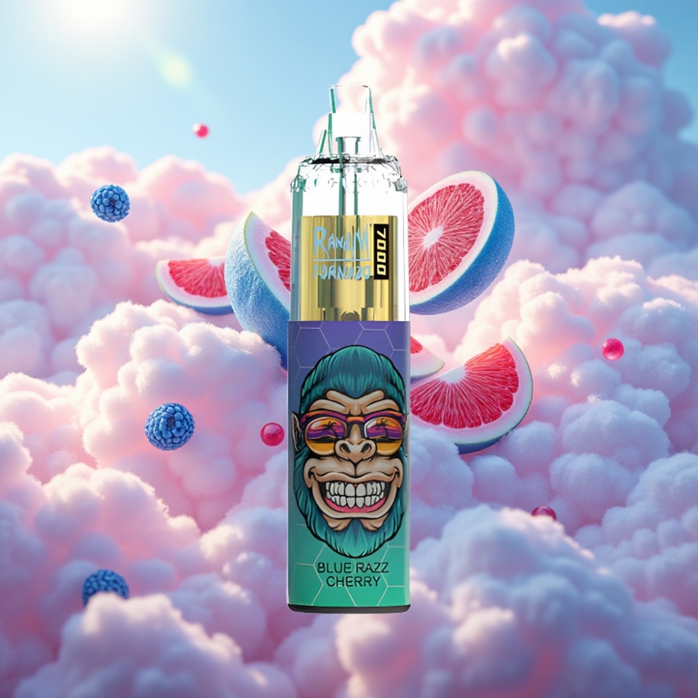 RandM Fumot Tornado 7000 Puffse Disposabel Vape Sinine Vaarika-Murakas