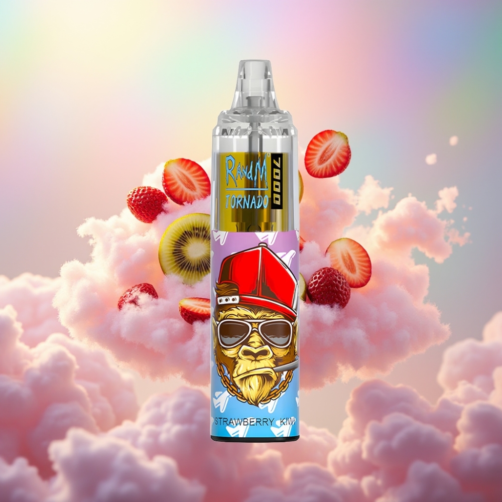 RandM Fumot Tornado 7000 Puffse Ühekordselt Kasutatav Vape Maasika-Kiivi