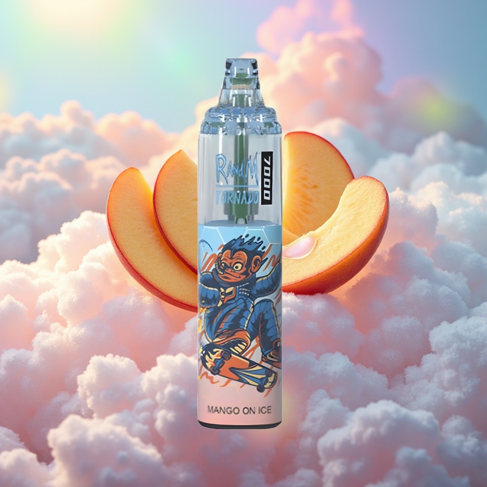 RandM Fumot Tornado 7000 Puhang (14 ML, 850 MAH, Võrkkrunt) Mango Jäädelikates