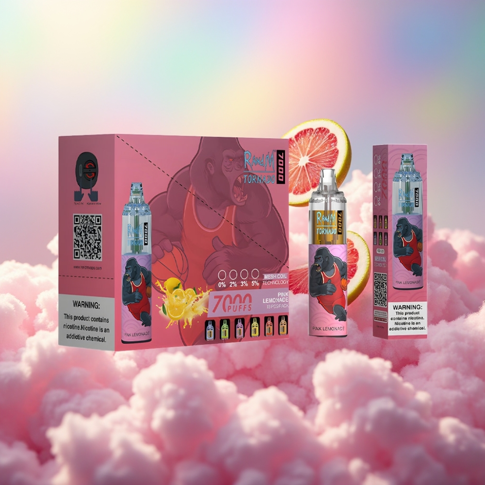 RandM Fumot Tornado 7000 Puhangdisainiline Vape Roosa Sidrunimahl