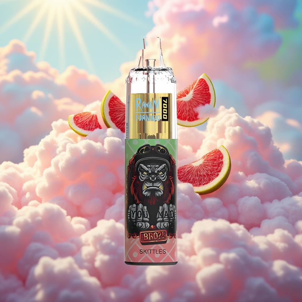 RandM Fumot Tornado 7000 Puhangu Ühekordne Vape Skittles - 14 ML Vedelik, 850 MAH Aku, Mesh Mähis