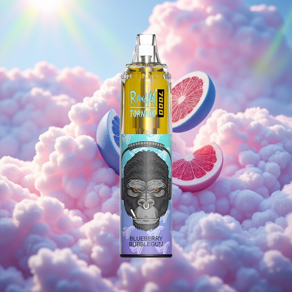 RandM Fumot Tornado 7000 Puhangus Ühekordselt Kasutatav Vape Mustikamullkomp