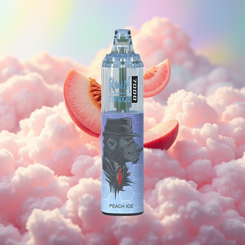 RandM Fumot Tornado 7000 Ühekordne Vape Virsikujää (7000 Tiksu, 14 ML E-vedelik, 850 MAH Akuga)