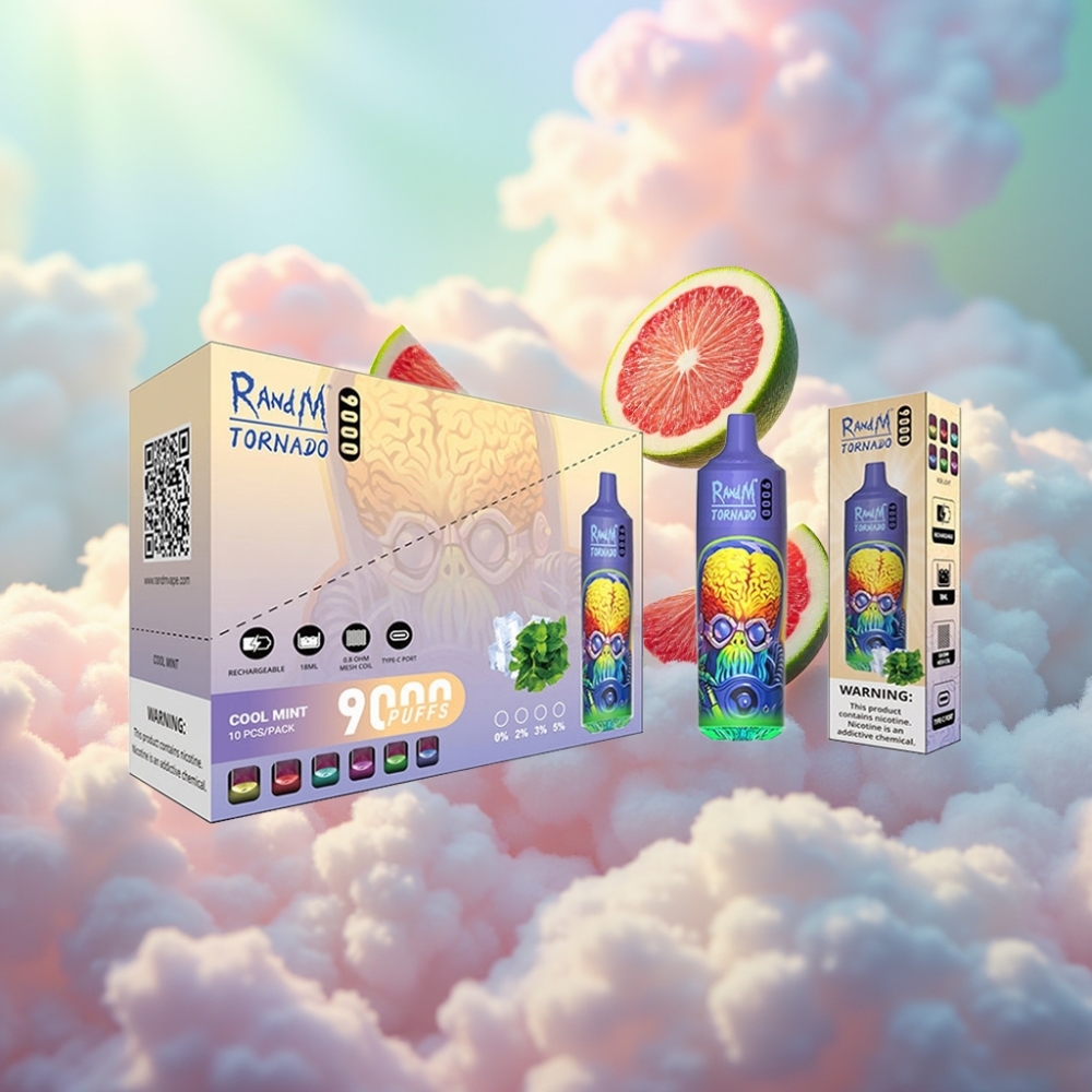 RandM Fumot Tornado 9000 Puffs Disposabelne Vape JahiMent (Cool Mint)