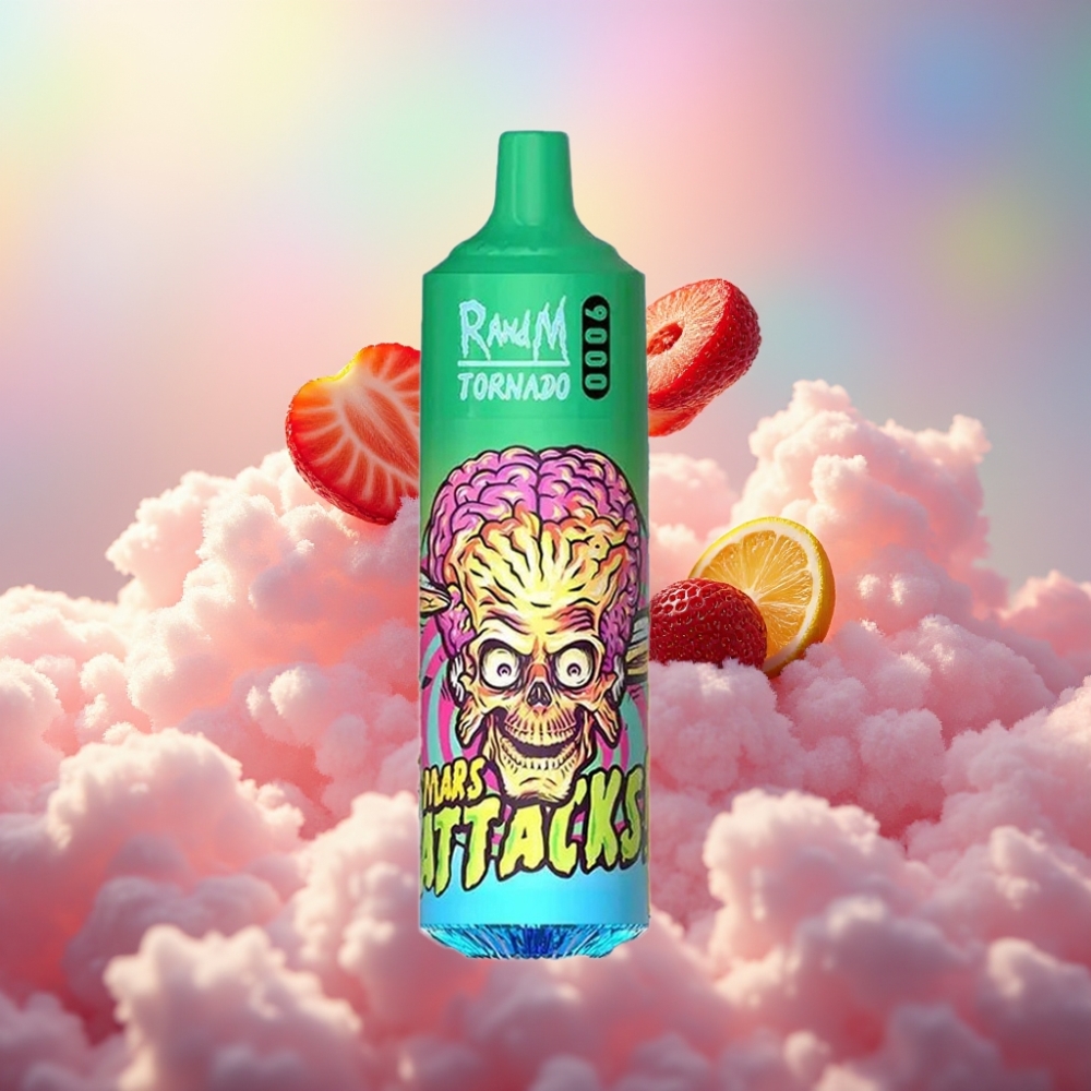 RandM Fumot Tornado 9000 Puffs (Maasik-Limonad), 850 mAh, 18 mL, Võrgusüdamik, RGB Ekraan
