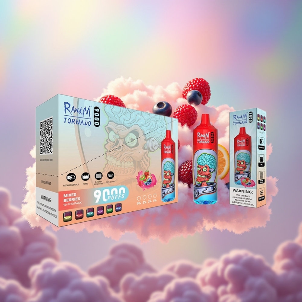 RandM Fumot Tornado 9000 Puffs (Segatud Marjad) – 850 mAh, 18 mL, Võrkkuumuti, RGB Ekraan