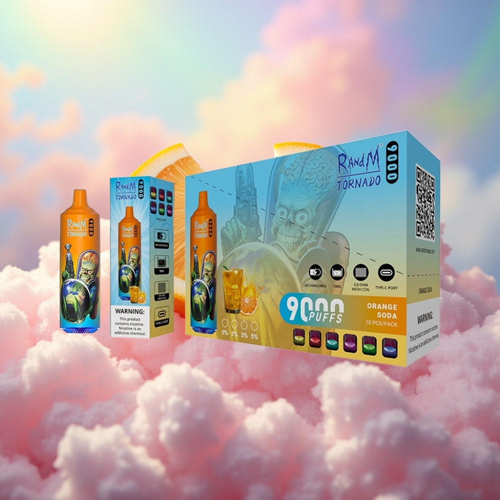 RandM Fumot Tornado 9000 Puffs Ühekordselt Kasutatav Vape Apelsinigase või RandM Fumot Tornado 9000 Puffs (54 Maitset, 850 mAh, 18 mL)
