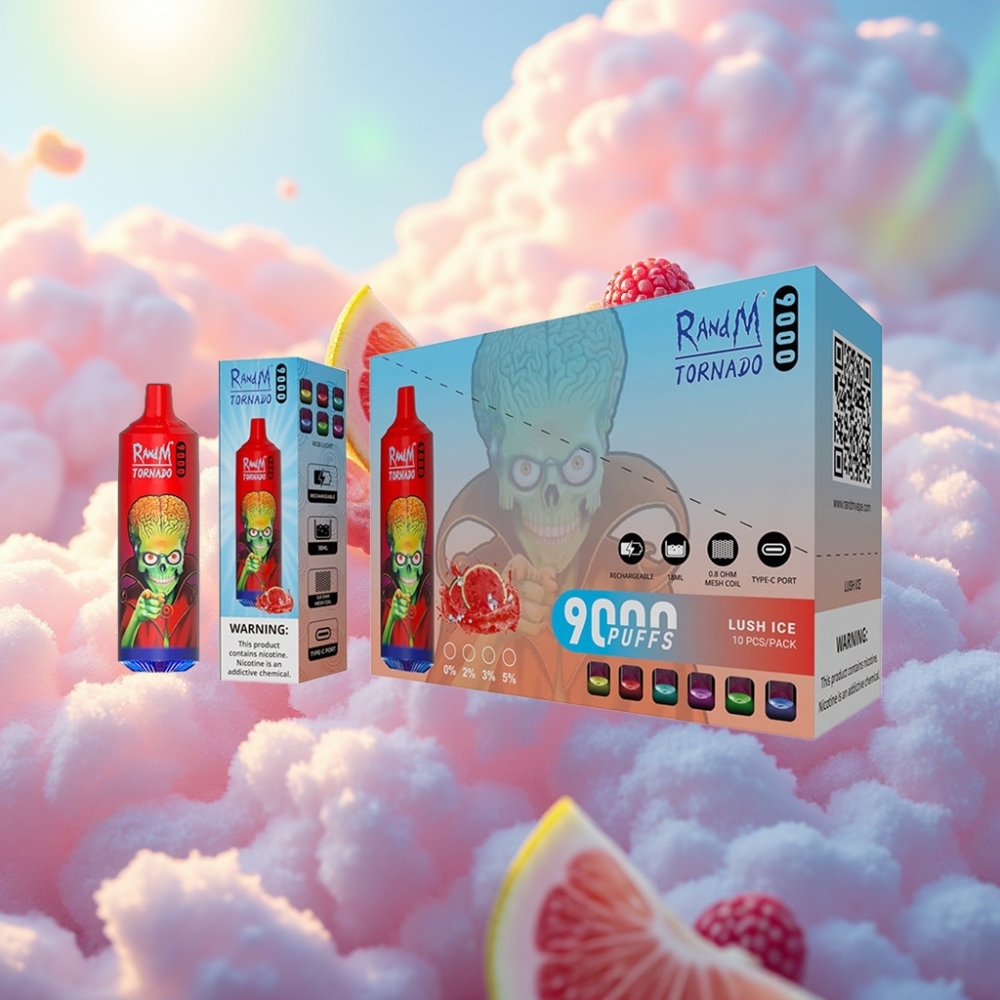 RandM Fumot Tornado 9000 Puhangud (Lush Ice/ Virske Jää) Ühekordselt Kasutatav Vape