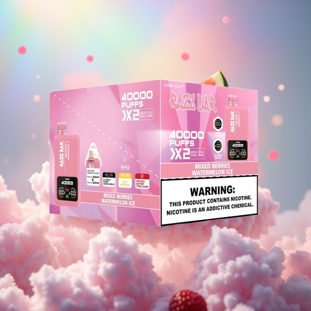 Razz Bar 40000 Sūgavust Ühekordne Vape SEGAMARJAD ja ARBUISIJÄÄ