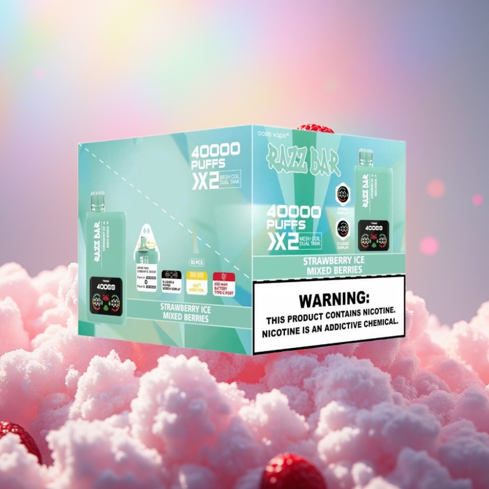 Razz Bar 40000 Sügavuste Ühekordselt Kasutatav Vape MARJAMIX & MAASIKAJÄÄ
