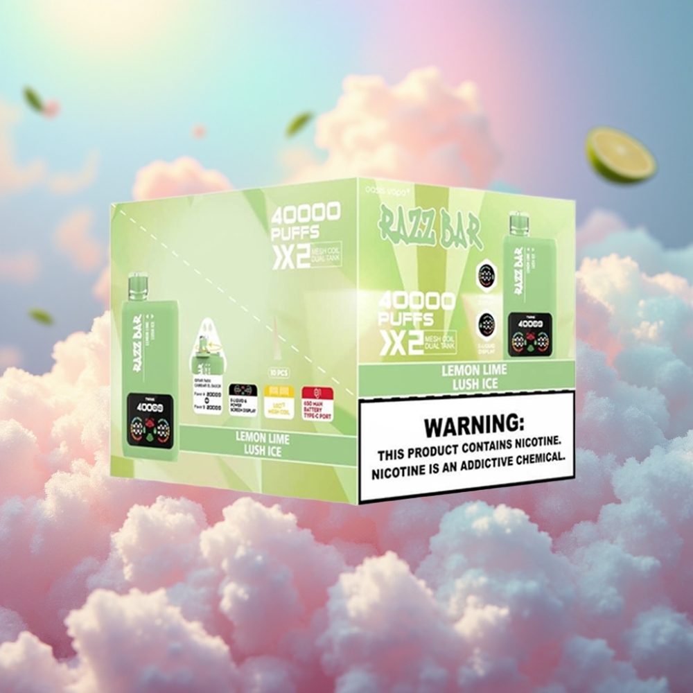 Razz Bar 40000 Sõõmuga Ühekordne Vape - Sidruni-Laimi & Jäine Lush