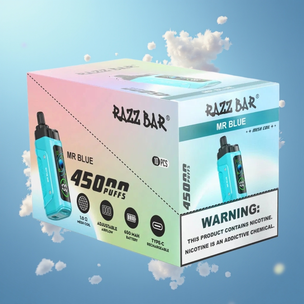 Razz Bar 45000 Puffs Ühekordne Vape Hr Sinine